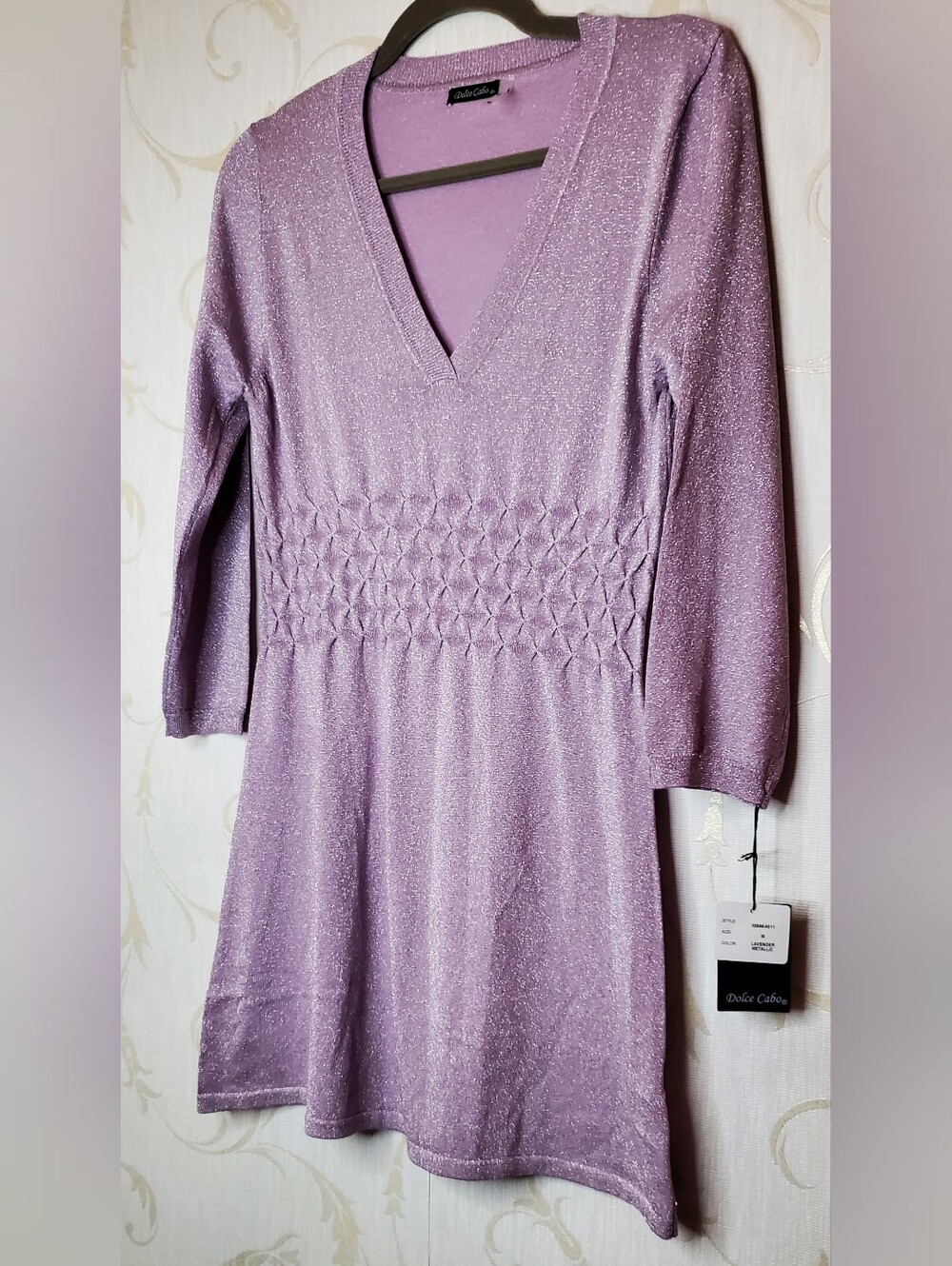 Dolce Cabo Metallic Lavender Stretch Top Nwt